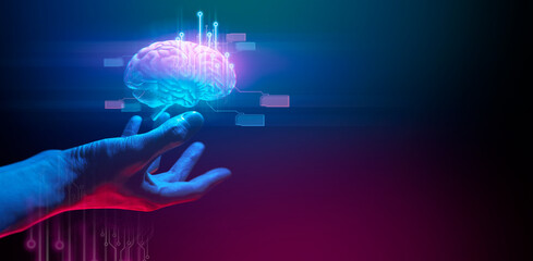 hand of businessman interactive touching a holographic of transaction financial network data...