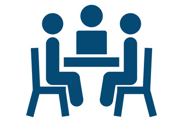 Meeting line icon black set. Containing seminar, business meeting, presentation, interview, conference, assembly, agreement and discussion icons.