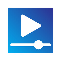 Play button on video player interface icon.