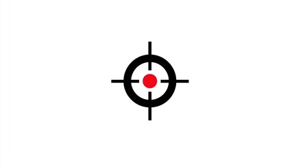 Black and red target icon symbol on a clean white background