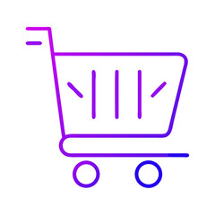 Shopping cart icon. Gradient outline.