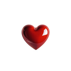 Fototapeta premium Shiny red heart 3d render on transparent background