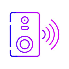 Speaker, volume icon. Gradient outline.
