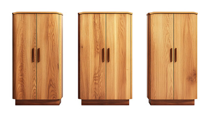 Pack Collection Wooden Armoires Tall Cabinet Designs for Bedroom Storage set against transparent background