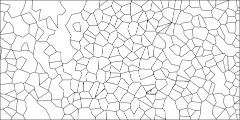 Abstract geometric black and white pattern of irregular shapes with polygonal cells suitable for various design projects