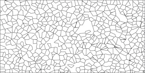Obraz premium Abstract geometric cellular pattern in black lines on white background illustrating organic structures and design elements