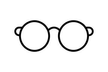 Illustration of round eyeglasses with thick frames