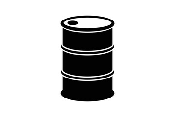 Silhouette of a metal barrel with bands around it