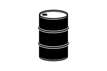 Illustration of a black metal oil barrel container