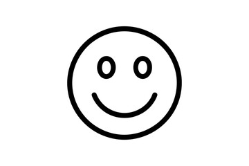 Fototapeta premium Simple outline drawing of a smiling face emoji