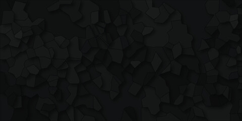 Obraz premium Dark matte geometric broken tiles texture surface forming an interesting and modern design composition suitable for digital graphics