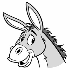 Donkey Icon with Rounded Face