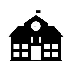 High school silhouette icon with a simple and modern design