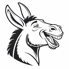 Obraz premium Smiling Donkey Vector Logo Style