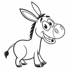 Adorable Donkey Character Icon