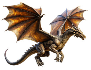 Elegant Asian Dragon Twisting Through Clouds, Top View Composition, Transparent Background