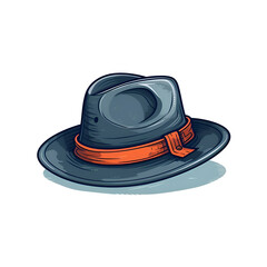 Vintage Fedora Hat Illustration. Classic Style and Retro Fashion Design