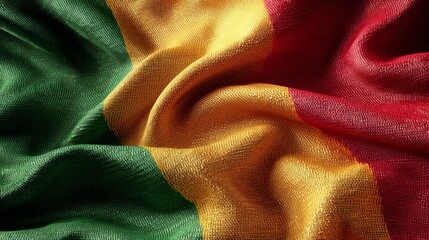 Silk flag of Mali displaying vibrant colors to commemorate Independence Day celebrations