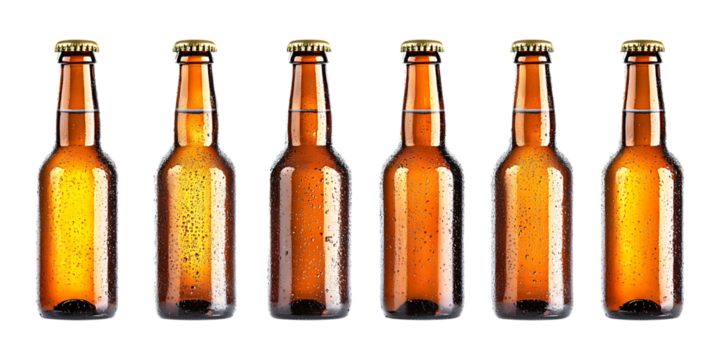 Pack Collection Beer Bottles Image Pack set against transparent background