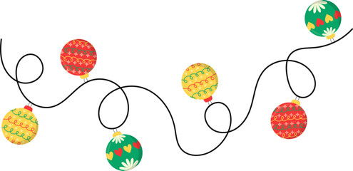 Christmas Ball Garland, Ornament hanging decoration