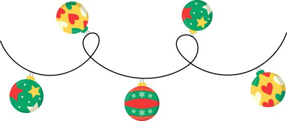 Christmas Ball Garland, Ornament hanging decoration