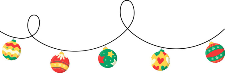 Christmas Ball Garland, Ornament hanging decoration