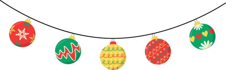 Christmas Ball Garland, Ornament hanging decoration