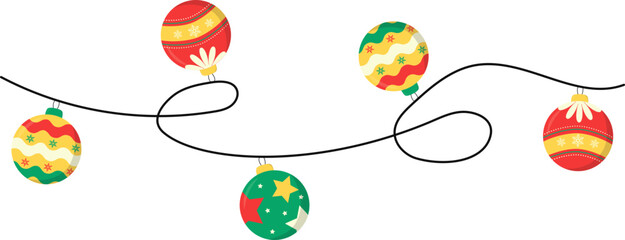 Christmas Ball Garland, Ornament hanging decoration