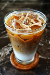 A Glass of Iced Coffee Latte.