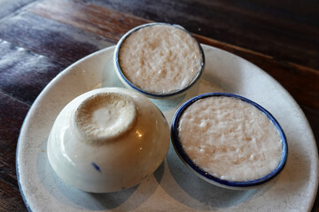 Kanom Tuay or Steamed Coconut Milk Custard Thai Dessert
