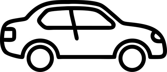 Car vector outline icon on white or transparent background