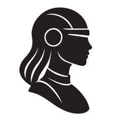 Silhouette beautiful woman face. vektor