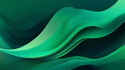 Green Curved Lines Modern Design
