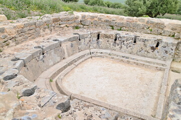 Ancient Roman Latrines at the Archaeological Site of Dougga in Tunisia