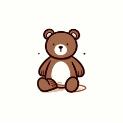 Fototapeta premium Cartoon Teddy Bear – Cute Brown Plush Toy Drawing