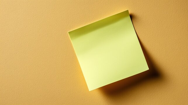 Yellow sticky note on textured background, ideal for reminders or office themes