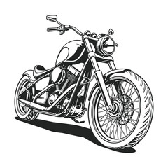 Monochrome Motorcycle Illustration Classic Vehicle Design and Artistic Expression of Automotive Culture Great for Prints and Posters © Razzaque