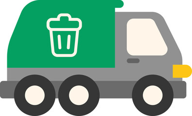 초록색 청소차 아이콘