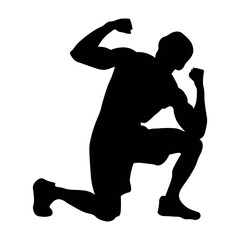 silhouette of a sport man