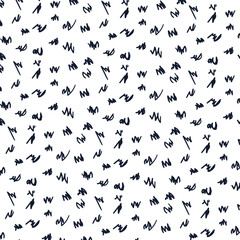 Texture in the form of small scribbles, dashes, curls or random bunches scattered across the canvas.