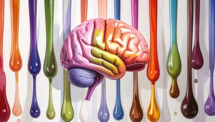 Colorful Brain Concept: Creativity, Mental Health, and Innovation
