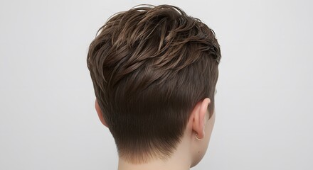Close-up view of the back of a person's head, showcasing stylish hair.