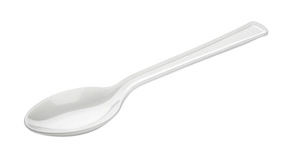 White plastic spoon isolated on black background disposable cutlery kitchen utensil food spoon single use 100