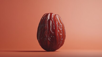 Studio shot of a fresh date fruit with natural skin texture on a background