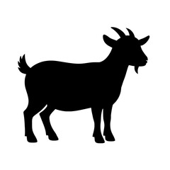 Obraz premium Silhouette of a Playful American Pygmy Goat