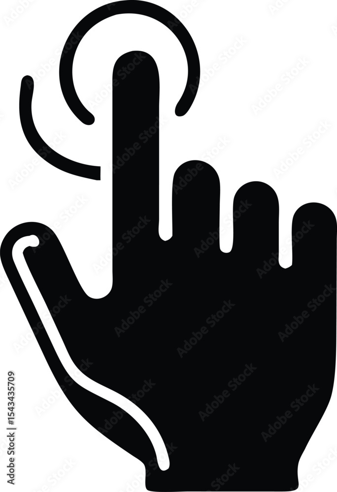 Poster detailed vector illustration: hand gesture - touch and swipe icon. elegant symbol for mobile interfa