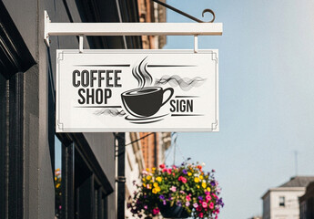 Coffee Shop Sign Mockup