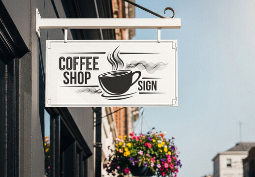 Coffee Shop Sign Mockup