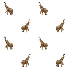 Cute watercolor pattern with elephants. Africa, animals. Seamless print