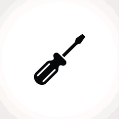 Simple black screwdriver icon illustration